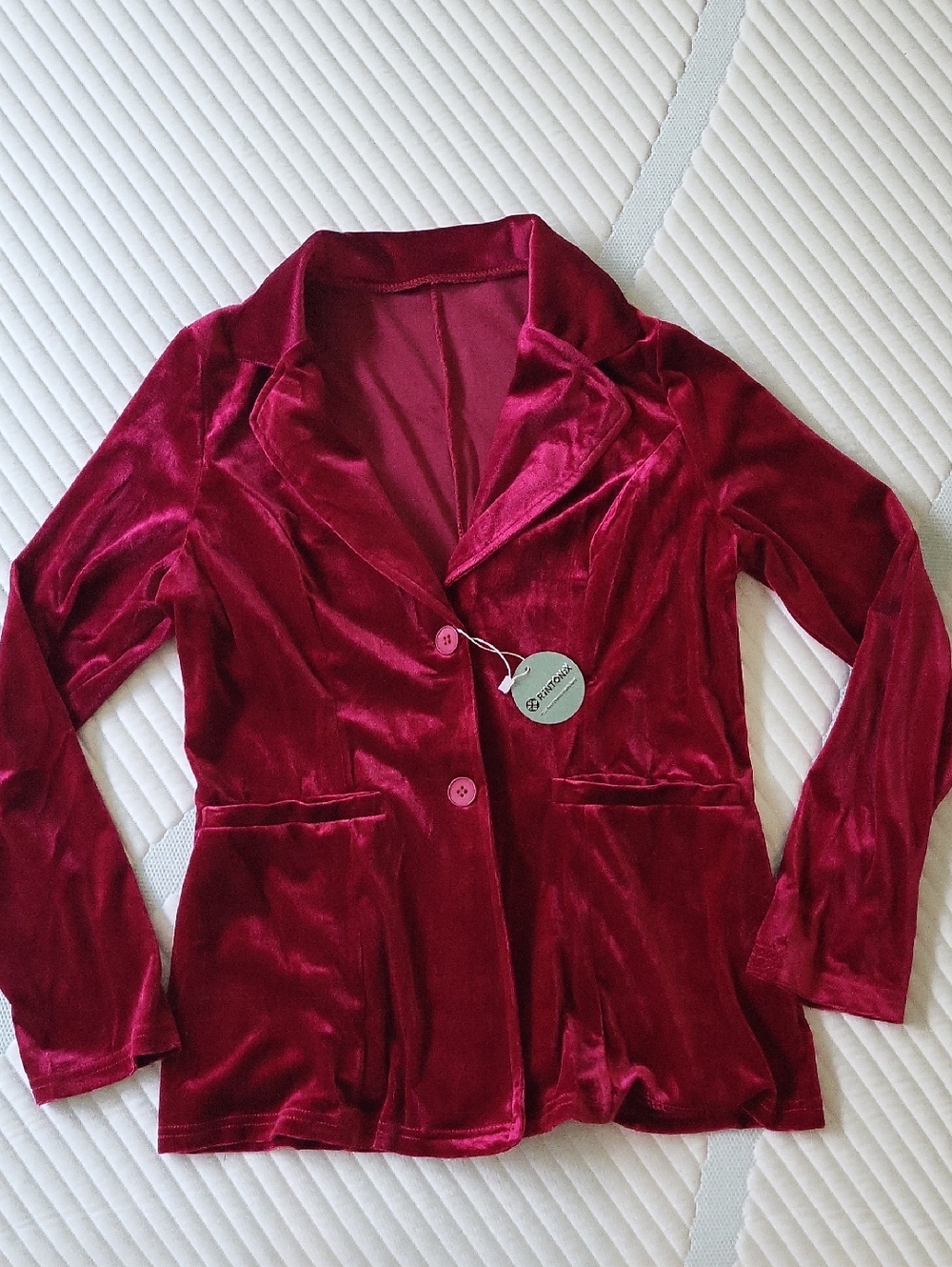 Velvet Burgundy/ Pink Women's Blazer Jacket